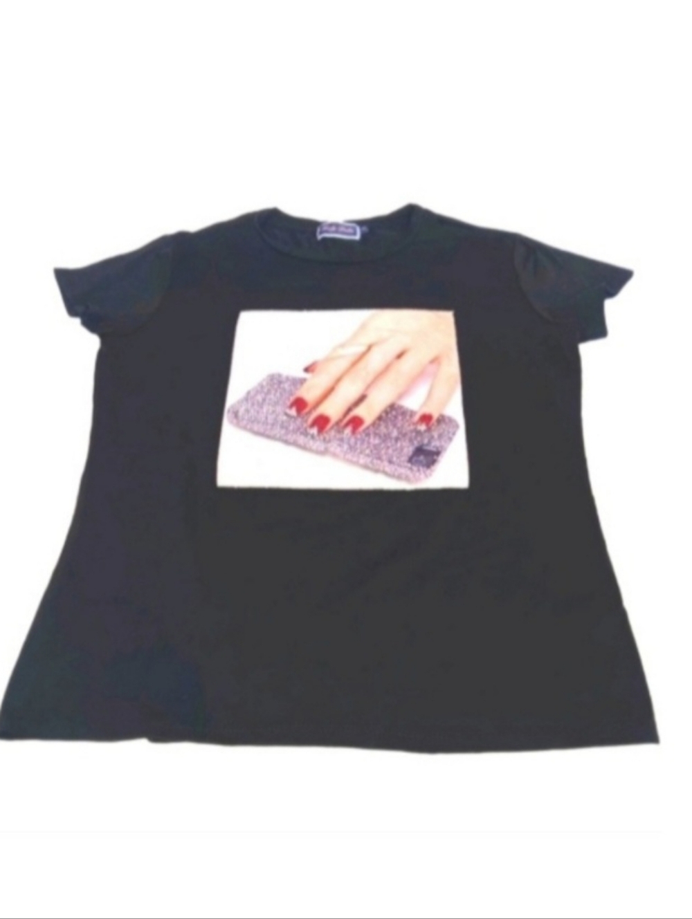 Truly Bella Black T-shirt | EUC | Glitter Beaded Applique